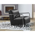 Modern fluwelen fauteuil met chroom frame