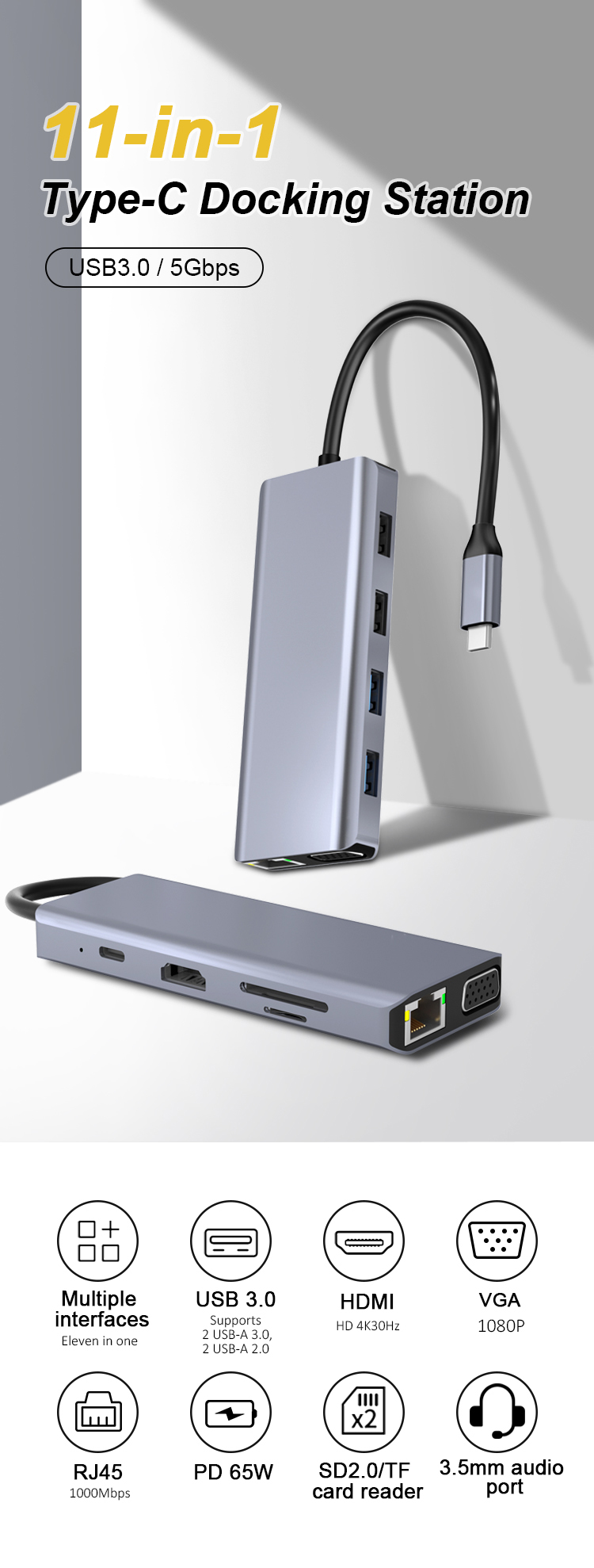 usb c docking station 11-in-1 USB-C Docking Station