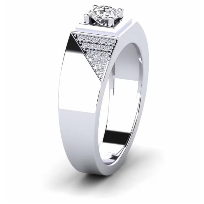 แหวนแพลทินัมเพชร VVS2 Lab 1 กะรัตสำหรับผู้ชาย