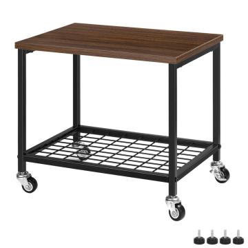 2 Tier Small Printer Cart with Storage Shelf