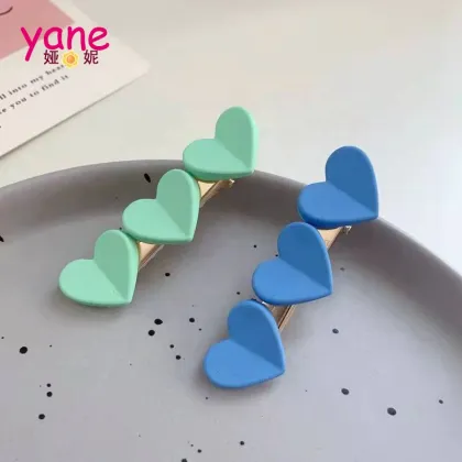 Korean Sweet Acrylic Heart Barrettes for Girls