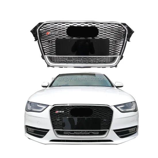 Factory Auto RS4 Black or Silver Front Bumper with Honeycomb Grille for Audi A4 B8.5 2013-2016 Quattro