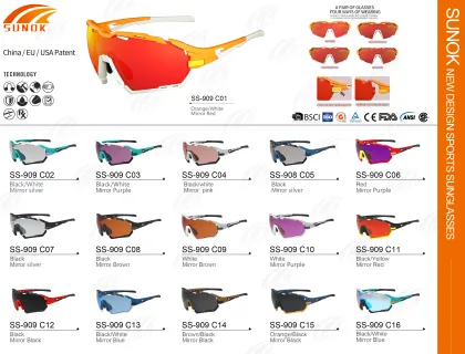 Anti-Spatter Cycling and Fishing Sun Glasses for Reduced Eye Fatigue