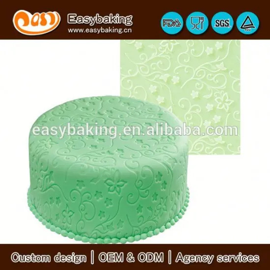 Custom wedding cake decorating fondant silicone impression mat