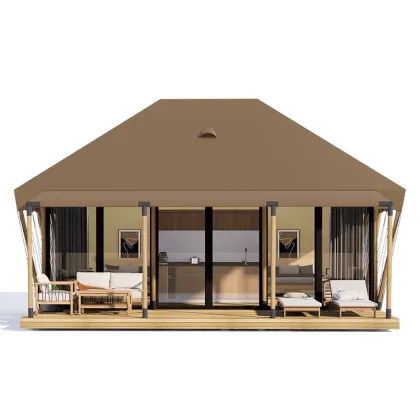 Solid Wood Waterproof Flat Top Tent House