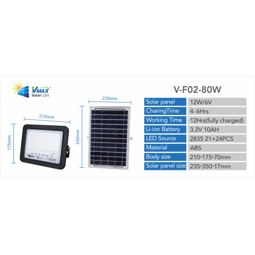 80W solar light with high lumen