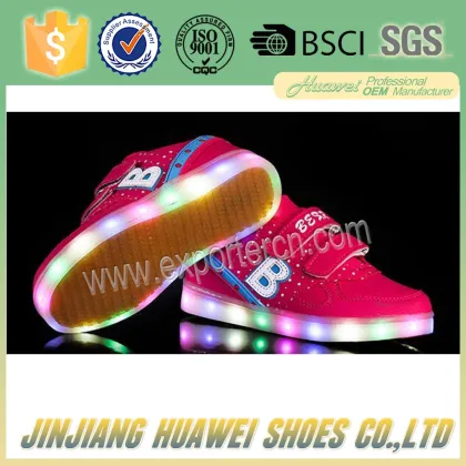 gum-rubber outsole Brand Led Shoes