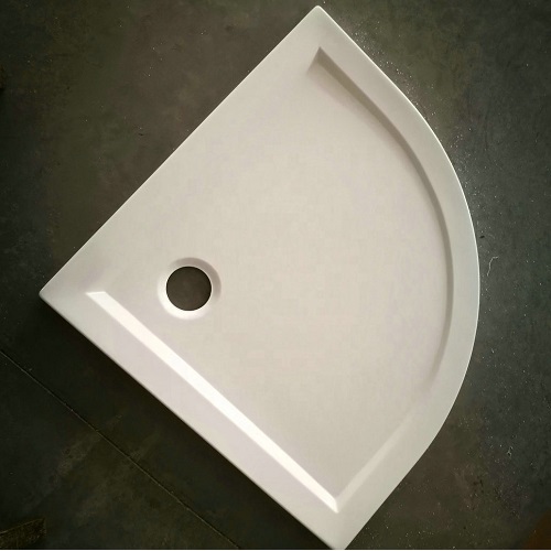 Shower Tray Stone Resin 90x90x5cm Corner Drain Quadrant Shower Base InWhite Manufactory