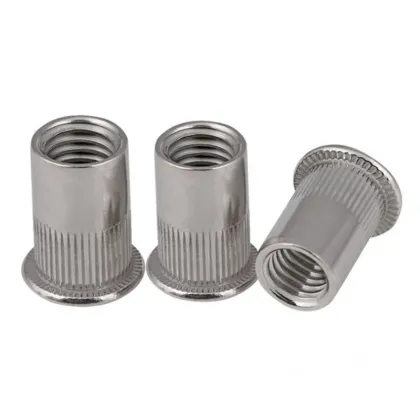 Stainless Steel Rivnut SS304 SS316: Flat Head, Knurled Body, Threaded Flange, Removable Rivet Nuts - Blind & Through Bolts