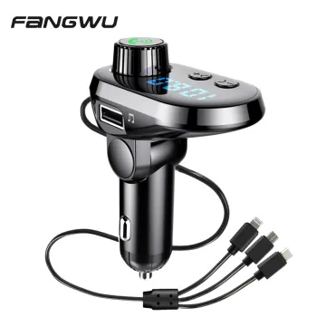 Professional Q15 Car MP3 Player Bluetooth Kit FM Transmitter and Receiver with Charging Cables: Enhance Your Drive with Seamless Audio Experience