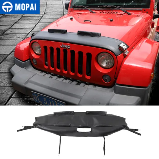 MOPAI Engine Cover for Jeep Wrangler JK Car Front Engine Hood Covers Protection for Jeep Wrangler JK 2007-2017 Accessories
