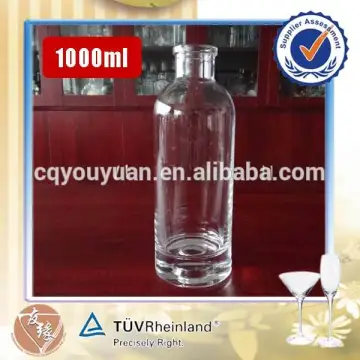 1000ml tall cylinder round wide neck glass bottle high transparent