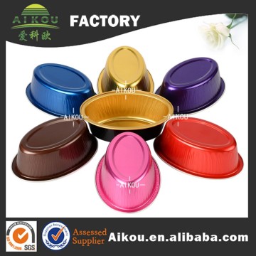 High end colorful microwave oven safe oval aluminum foil cake cup
