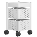 Rack de rangement pivotant avec rouleaux amovibles (2 niveaux)