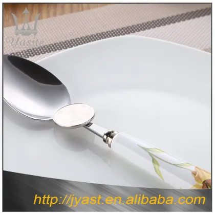 Porcelain tableware handle spoon fork knife with gift boxes