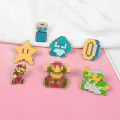 Super Mario Luigi Series Pin Mushroom Star Magic power big Pass the test Enamel Brooches Badges for kids Gift Fashion Jewelry