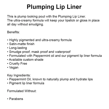 Vegan Plumping Lip Liner - Custom Sting Instant Plump Extreme Lip Liner