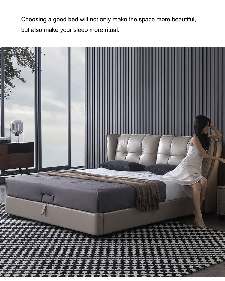 China Wholesale leather bed luxury king size frame OEM Factory