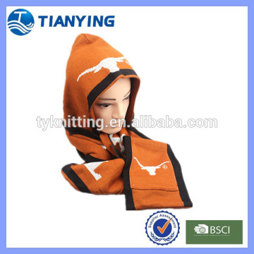 knitted women winter hat and scarf set hooded scarf