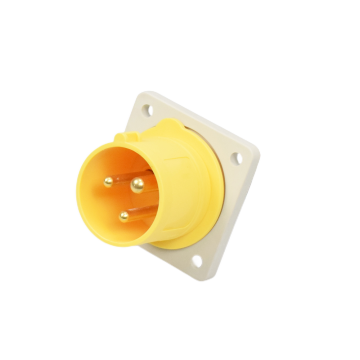 Factory Price Yellow FP11341 Panel Mount Industrial Power Plug and Socket IP44