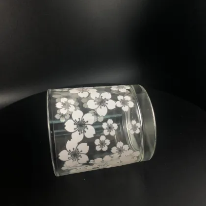 Popular Floral Sakura Glass Cup - Change Color Magic Cup, 11oz