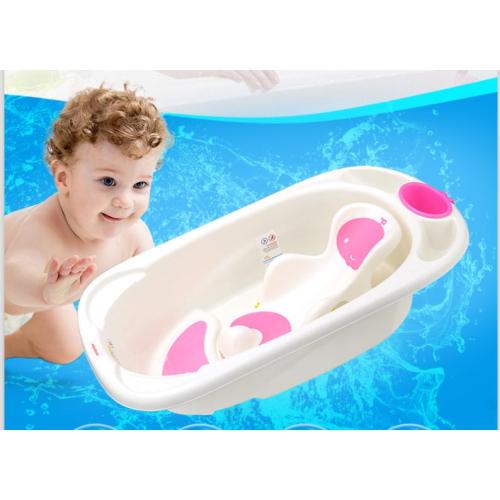 Bañera de plástico grande para bebés con cama de baño