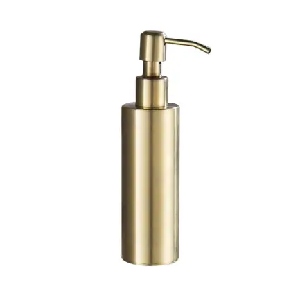 Brushed Gold Stainless Steel Soap Bottle Bathroom Manual Soap Dispenser
