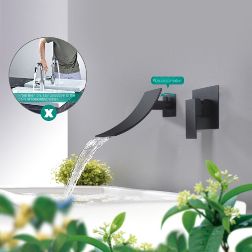 Single Handle Matte Black Concealed Basin Faucet