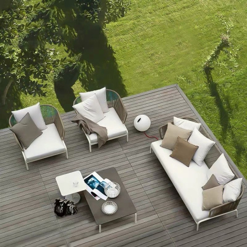 Ratán de jardín de ocio al aire libre combinación de sofá al aire libre