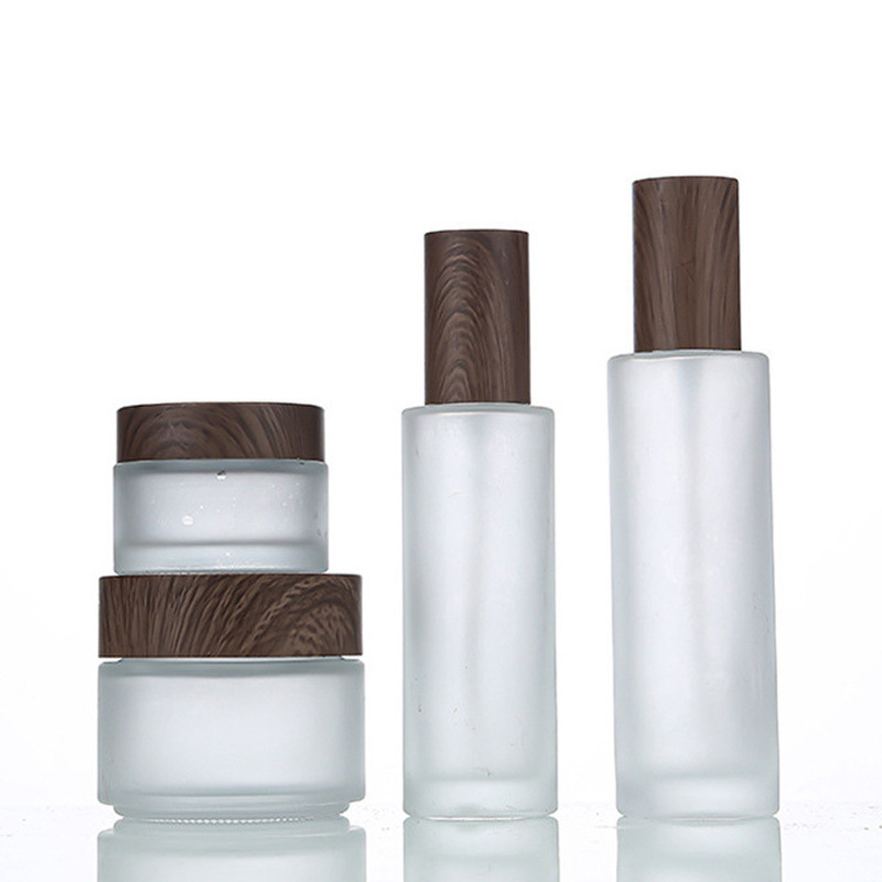 Cosmetische verpakkingsset glazen spuitfles crème container