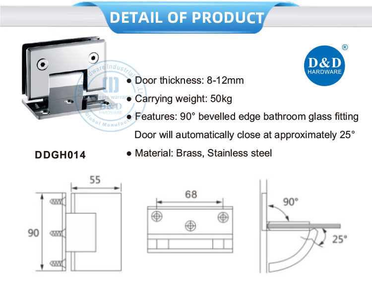 external glass door hinges