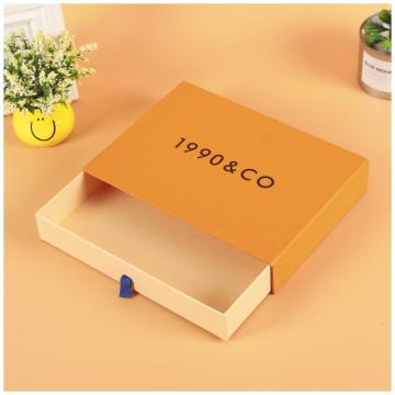 Orange Texture Paper Drawer Box med UV -logotyp