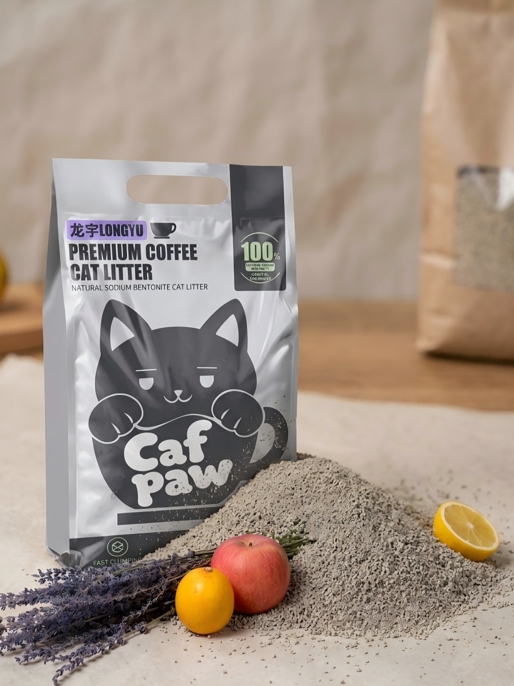 Mixed Size Apple Scented Activated Charcoal Bentonite Cat Litter4