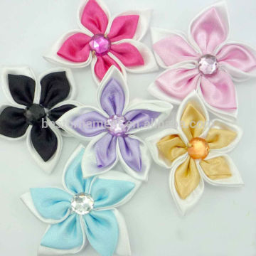 Mixed satin flower Rehinestone craft