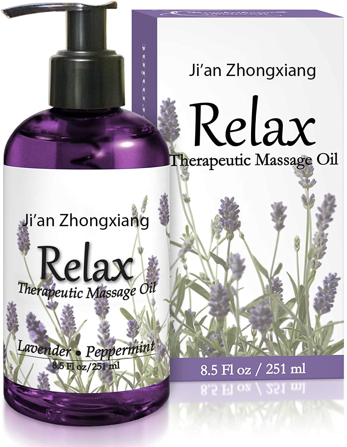 Lebo ya kibinafsi ya mafuta ya massage na lavender ya rose kwa ngozi yenye unyevu kupumzika ina mafuta ya kubeba jojoba almond