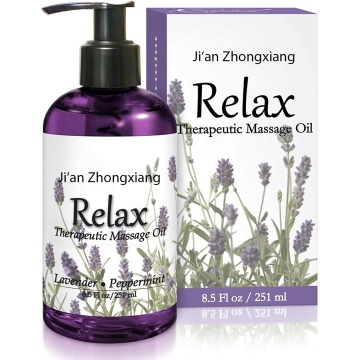 Privado de massagem de marca própria com lavanda de rosa para a pele hidratante Relax contém óleo de transportadora jojoba amêndoa