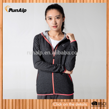Ladies yoga jacket with special front zipper