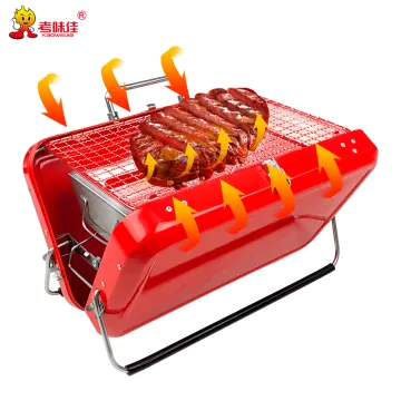 Mini Suitcase commercial charcoal bbq grill Camping outdoor Folding Stainless Steel Charcoal Barbecue Portable bbq grills