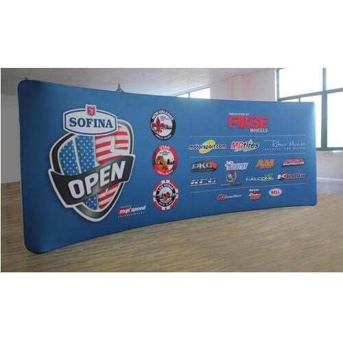 straight tension fabric media wall