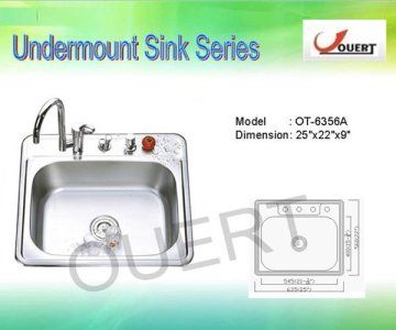 OT-6356A cUPC Stainless Steel Kitchen Sink, SUS 304, Single Bowl Water Metal Trough