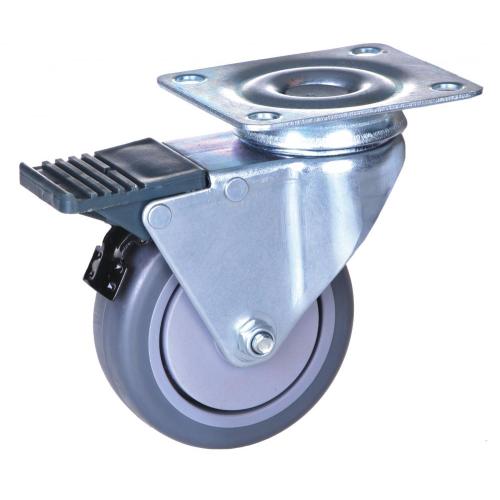 2 inch plaat caster met slot TPE wiel