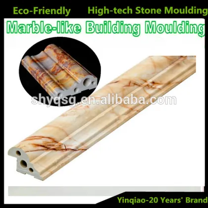 Fireproof Stone Plastic Composite Marble Effect TV Background Wall Frame Mouldings