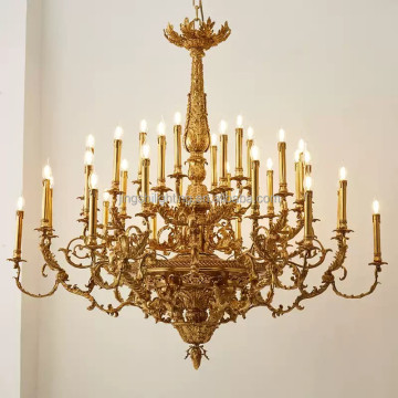 Glorious Lights Royal Copper Pendant Candle Light French Villa Ceiling Lamp