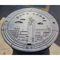 Round ductile cast iron water supply manhole cover