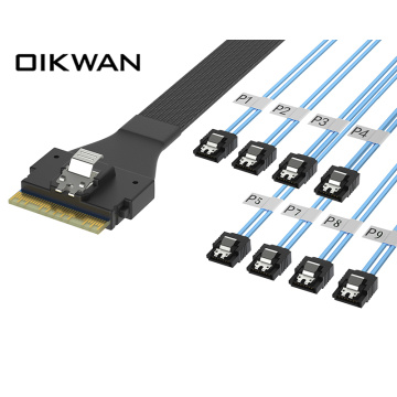 SLIMSAS SFF-8654 8I TO 8SATA CABLE SAS TO SATA SLIMSAS Câble