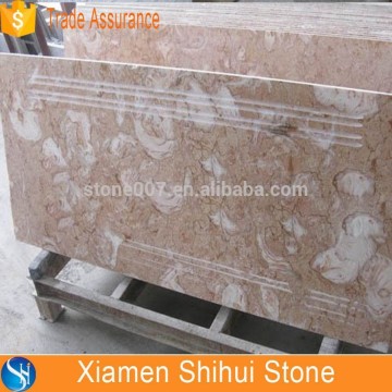 Rosy Color Artificial stone step tread and riser stone stairs