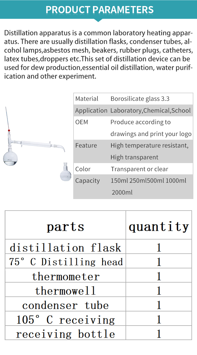 Organic Distilling Lab Organic Chemistry Lab Glass Distillation Apparatus For Distilled Water ...