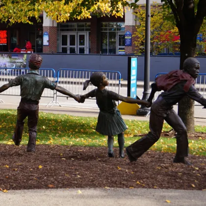 bronze casting foundry children playing in the garden bronze statues