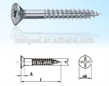 DIN7997 phillips countersunk head self tapping screw carbon steel zinc plated China manufacturer high quality good price