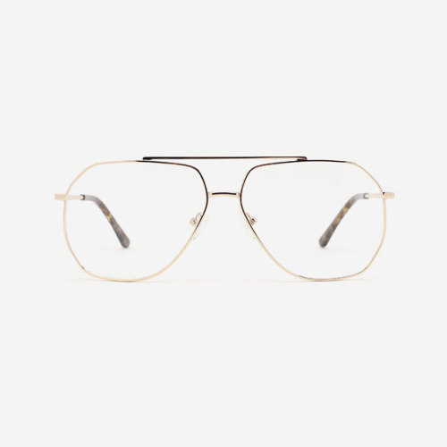 Angular double-bridge Metal Men's Optical Frames